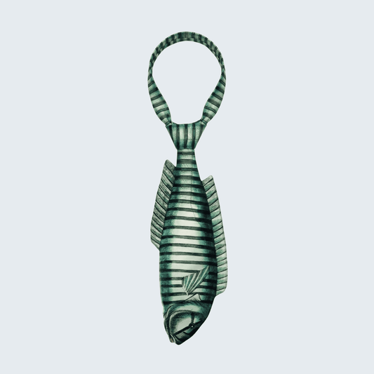 WonderKnot© Green Striped Wrasse Tie