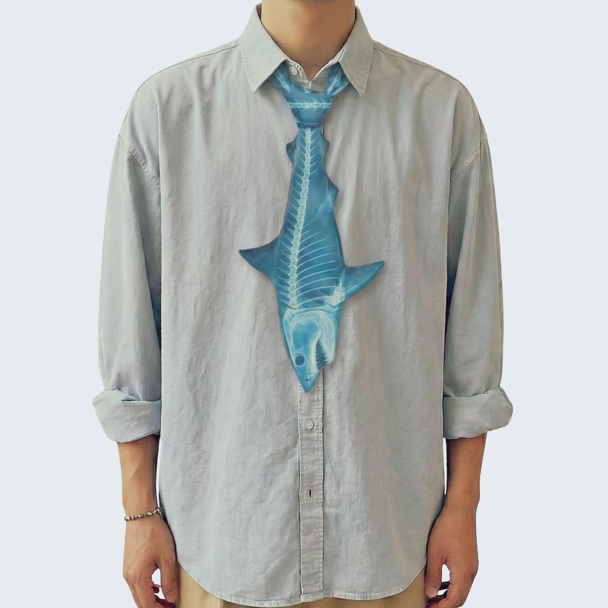 WonderKnot© X-ray Blue Shark Tie