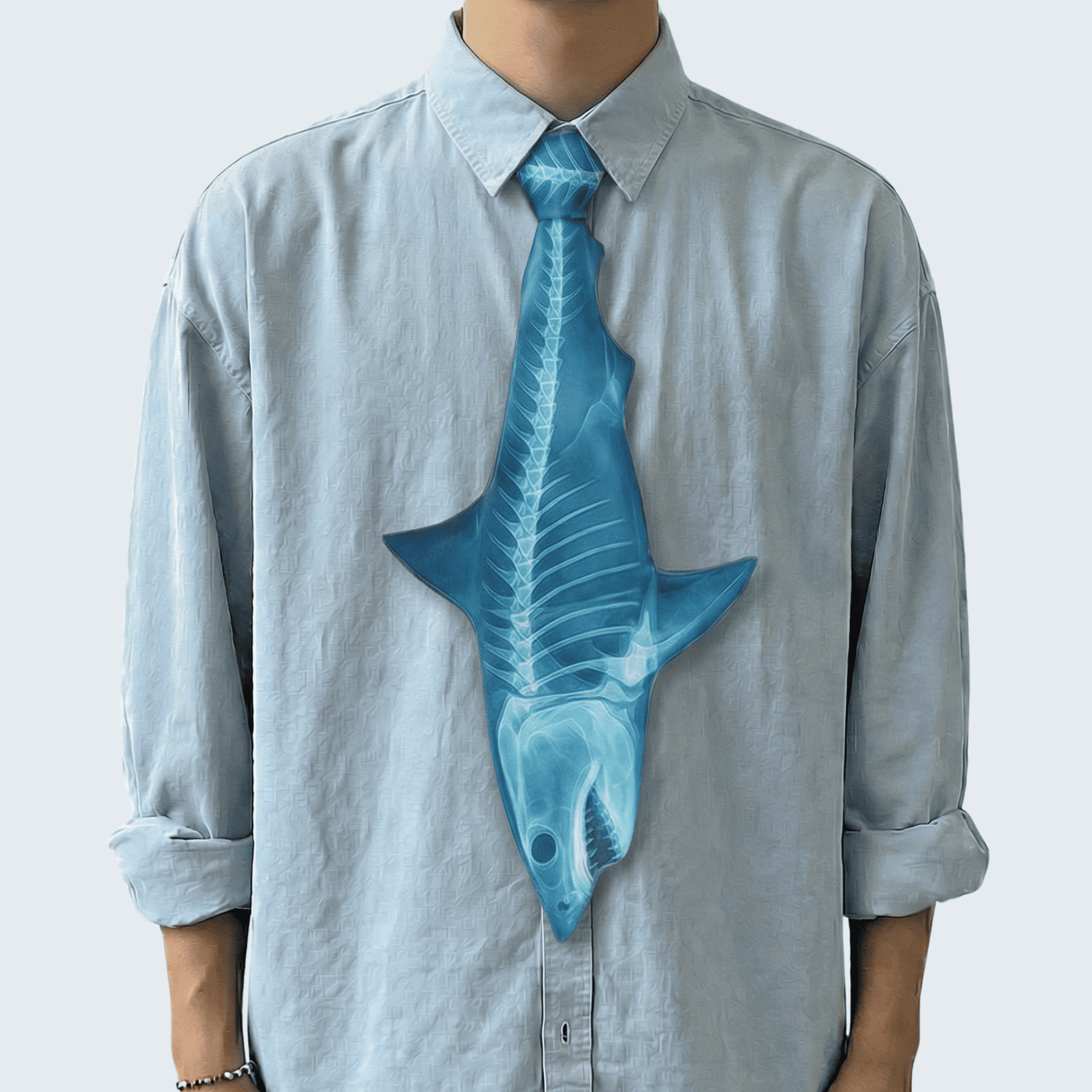 WonderKnot© X-ray Blue Shark Tie