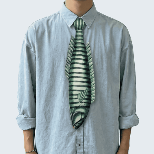 WonderKnot© Green Striped Wrasse Tie