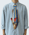 WonderKnot© Blue Yellow Striped Fish Tie